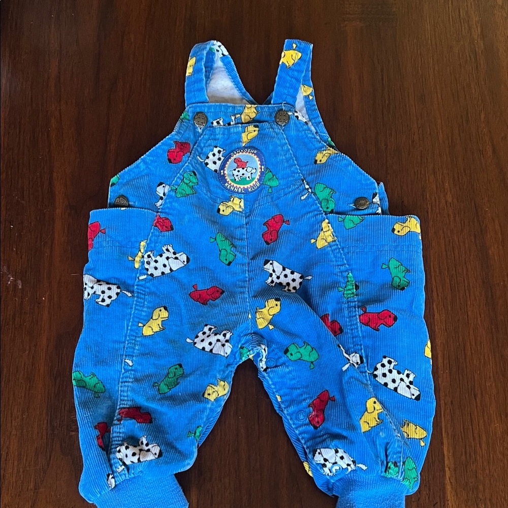 Blue Kids Overalls with Animal Print